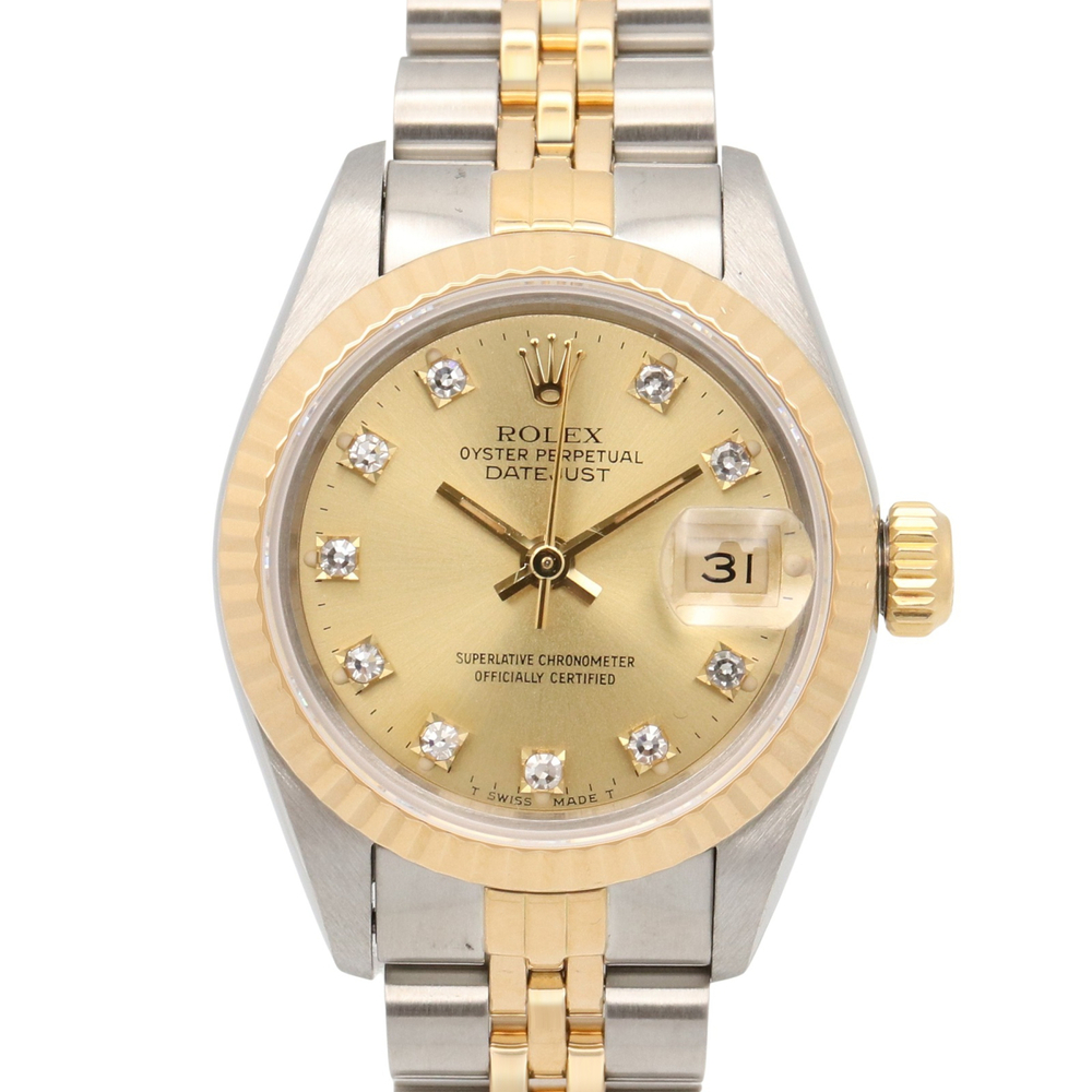 Rolex Datejust 10P Diamond L-series Watch, 18K (Yellow Gold) Stainless Steel,...
